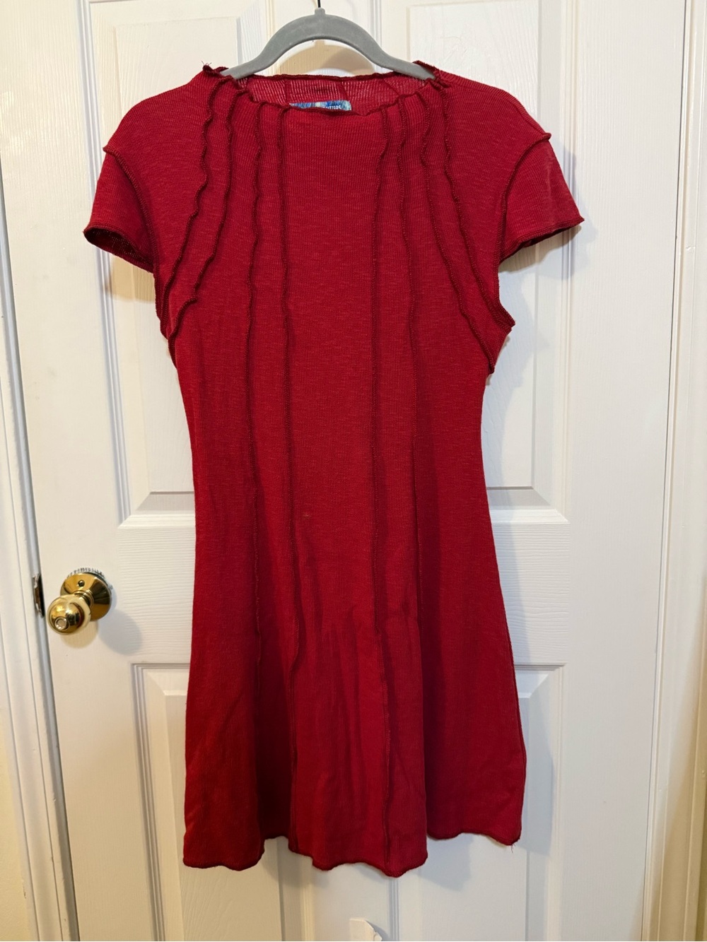 Urban Outfitters Deep Red Short Sleeve Knit Mini Dress